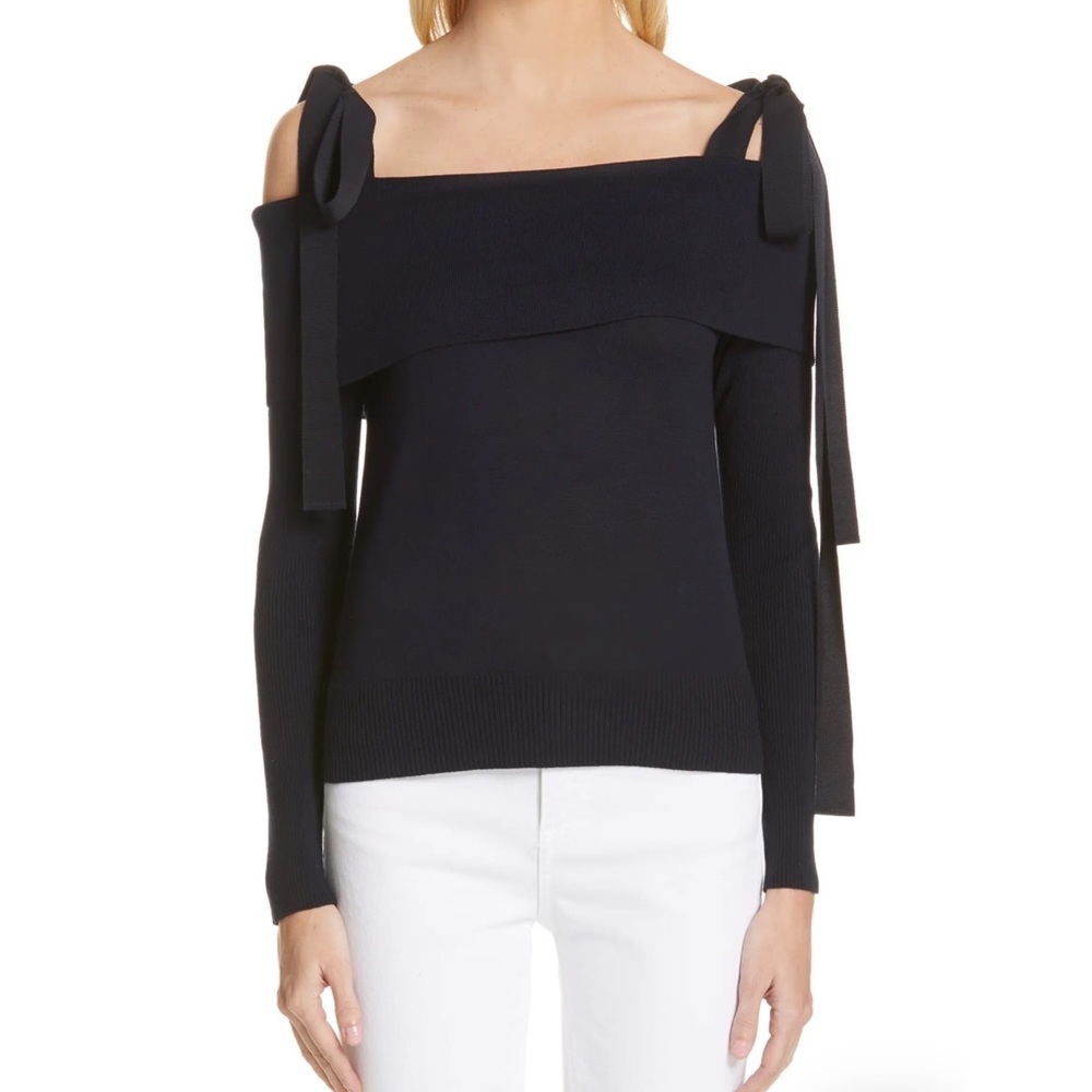 Adeam Off the Shoulder Sweater with Shoulder Ties